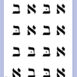 עמוד לדוגמה להבחנה בין האותיות א וב מתוך ליבת הקריאה